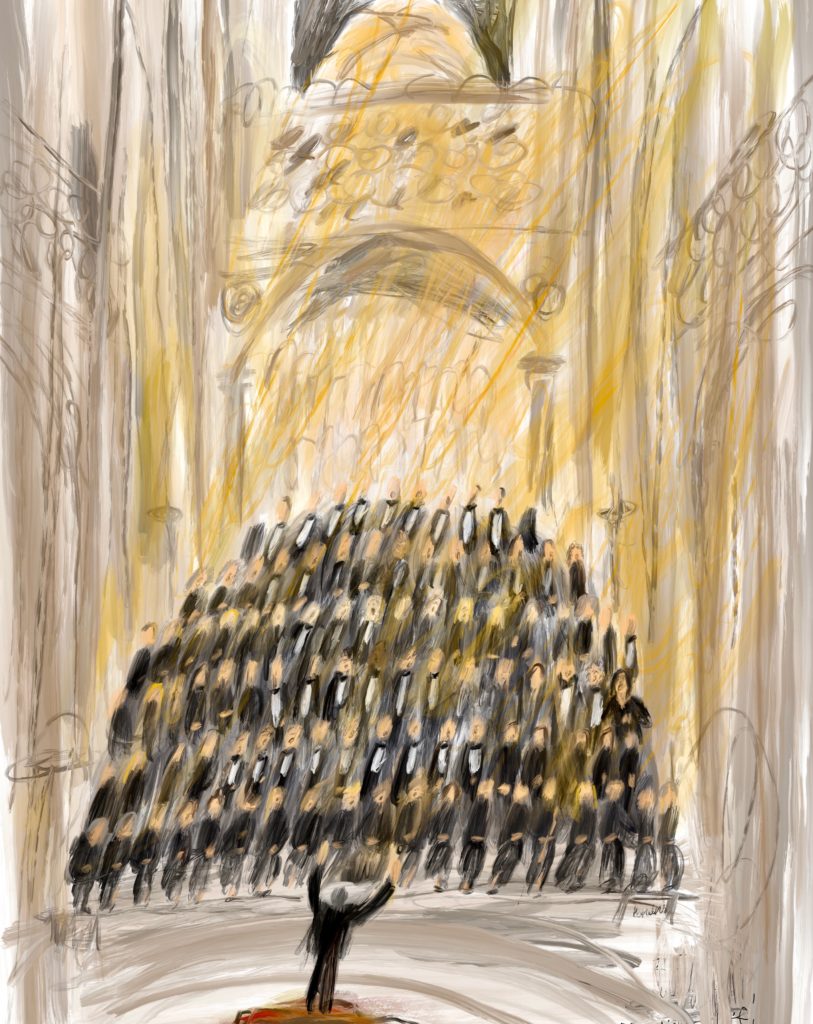 Sketch from the concert by Aigerim / Les Idris 